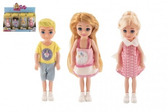 Panenka/Panáček plast 14cm 4 druhy v krabičce 12x18,5x4cm 12ks v boxu