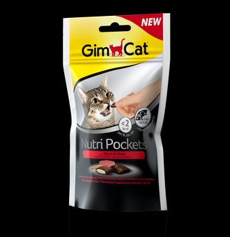 GIMCAT Nutri Pockets hovezi a malt-soft pasta 60g
