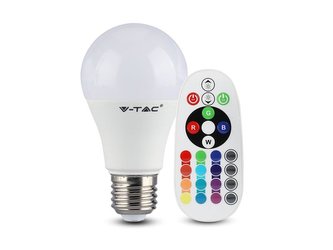 Žárovka LED E27 9W A60 RGB + 3000K V-TAC VT-2229