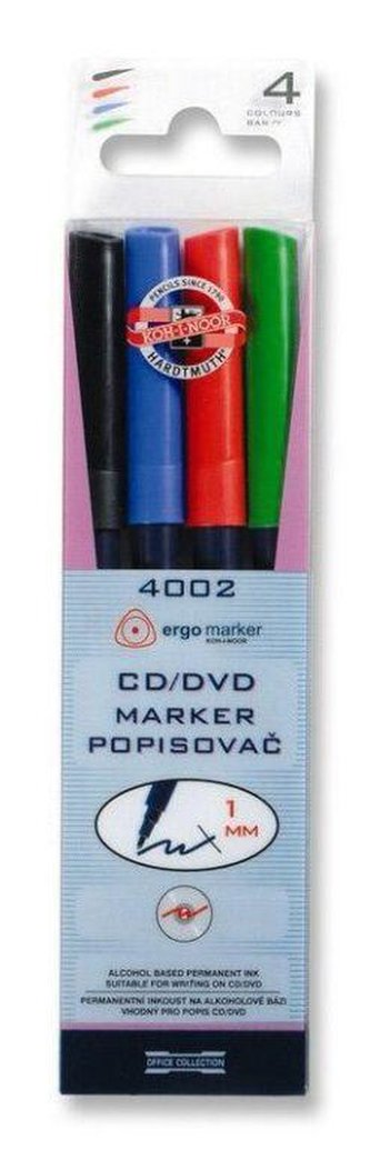 Koh-i-noor popisovač na CD/DVD, kulatý / 4ks
