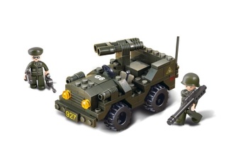 Sluban Army M38-B5800 Jeep s dvouhlavňovým dělem