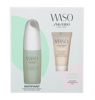Shiseido Waso hydratační emulze Waso Quick Matte Moisturizer Oil-Free 75 ml + pleťový peeling Waso Soft+Cushy Polisher 30 ml + pleťová maska Waso Sleeping Mask 1,5 ml