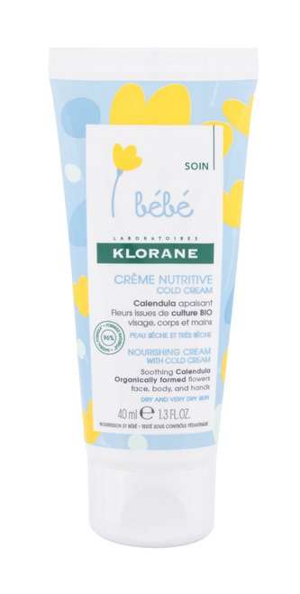Klorane Baby Calendula Tělový krém With Cold Cream 40 ml pro děti