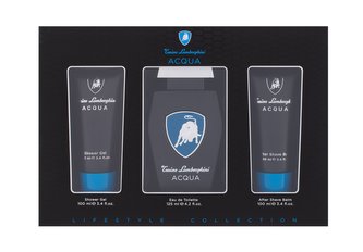 Lamborghini Acqua toaletní voda 125 ml + sprchový gel 100 ml + balzám po holení 100 ml