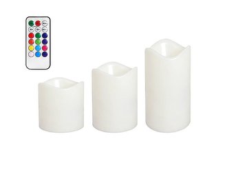 Vosková LED svíčka LTC RGB 3ks