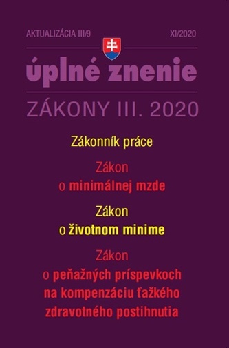 Aktualizácia III/9 2020– Zákonník práce a minimálna mzda
