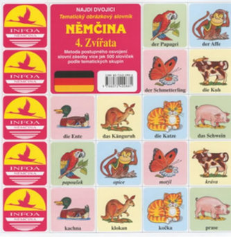Němčina  4.Zvířata - pexeso