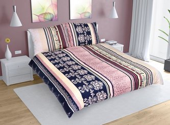 Povlečení bavlna na dvoudeku - barevné pruhy - 1x 200x220, 2ks 70x90 cm (200 cm šířka x 220 cm délka prodloužená)