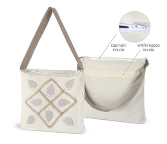 TAŠKA PERU na zip - přírodní - 38x38x4 cm