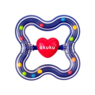 Chrastítko se srdíčkem Akuku modré