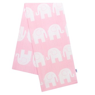 Flanelová plena s potiskem New Baby růžová slon