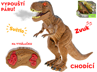 IR/C dinosaurus 36cm na baterie se světlem a zvukem v krabičce