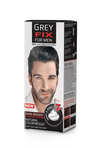 Grey Fix For Men pěnová barva s aktivační emulzí pro barvení vlasů, vousů a knírků Dark Brown (Tmavě hnědá) 40ml