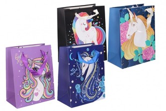 Dárková taška dětská s jednorožcem mix barev 18x23x10cm