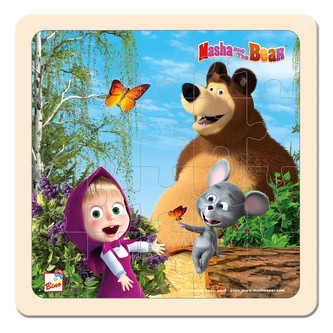 Máša a Medvěd - puzzle s myškou 20x20cm