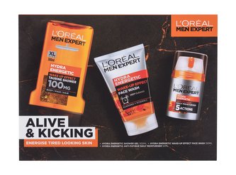 L´Oréal Paris Men Expert hydratační krém Men Expert Hydra Energetic Daily Moisturizer 50 ml + sprchový gel Men Expert Hydra Energetic 300 ml + čisticí pleťový gel Men Expert Hydra Energetic Wake-up Effect Face Wash 100 ml