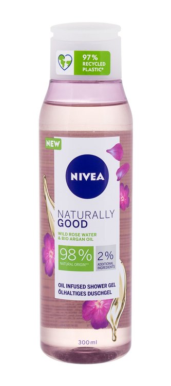 Nivea Naturally Good Sprchový gel Wild Rose Water 300 ml pro ženy