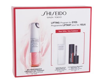 Shiseido Bio-Performance oční krém Bio-Performance LiftDynamic Eye Treatment 15 ml + odličovací přípravek Instant Eye and Lip Makeup Remover 30 ml + řasenka ControlledCHaos MascaraInk 4 ml 01 Black Pulse