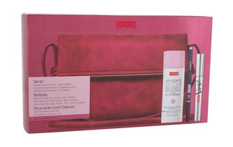 Pupa Vamp! řasenka Vamp! 9 ml + tužka na oči Multiplay 1,2 g 09 Deep Black+ odličovací přípravek na oči Gentle Eye Make-up Remover 150 ml + kabelka