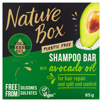 Nature Box Shampoo Bar Avocado Oil ( Avokádový olej ) - Tuhý šampon pro regeneraci vlasů a kontrolu roztřepených konečků 85. ml pro ženy