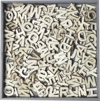 HEYDA Sada dřevěných dekorací v krabičce - písmena