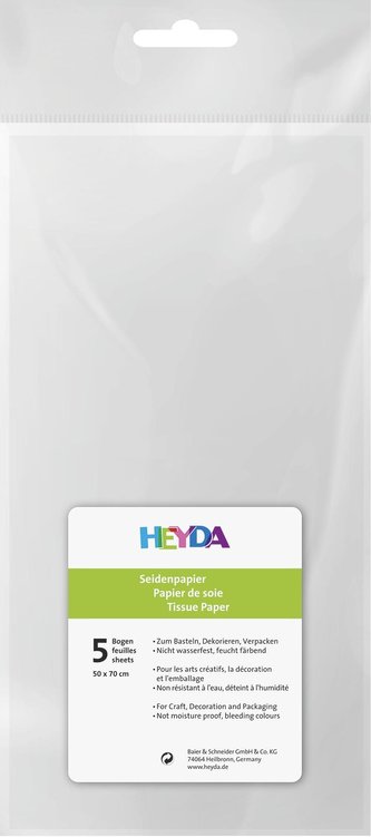 HEYDA Hedvábný papír 50 x 70 cm - bílý 10 ks