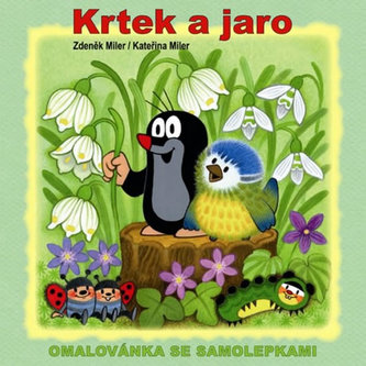 Krtek a jaro - omalovánky čtverec s háčkem na zavěšení