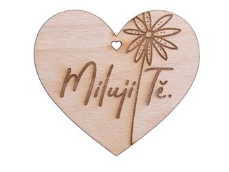 Dřevěné srdíčko Miluji tě