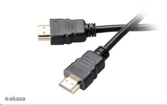 AKASA kabel  HDMI, podpora Ethernet, 2K a 4K rozlišení, pozlacené konektory, 5m