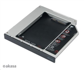 AKASA HDD box  N.Stor D12, 2.5\" SATA HDD/SSD do pozice pro optickou mechaniku IDE (výška HDD do 13mm)