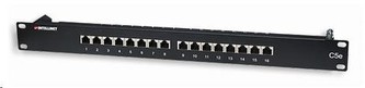 Intellinet Patch Panel, 19\", Cat5e, 16-Port, FTP, 1U, Black