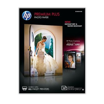HP Premium Plus Glossy Photo Paper-20 sht/13 x 18 cm, 300 g/m2, CR676A