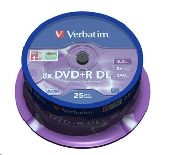 VERBATIM DVD+R(25-pack) Double layer/8x/8.5GB/spindle
