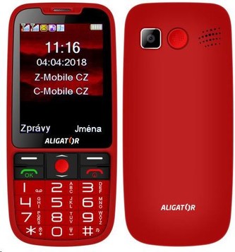 Aligator A890 GPS Senior, Dual SIM, červená