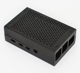 Hliníková krabička pro Raspberry Pi 4B, černá