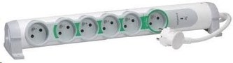 Legrand - predlžovačka MASTER - SLAVE s prepäť. ochranou, 6 zásuviek, dĺžka káblu 1.5m, možnosť meniť orientáciu zásuvie