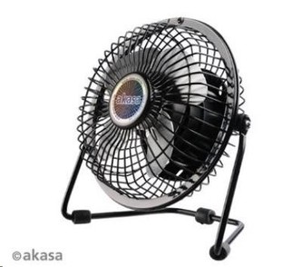 AKASA stolní ventilátor 4\", 150 x 160 x 85mm, napájení z USB portu, hliníkové lopatky