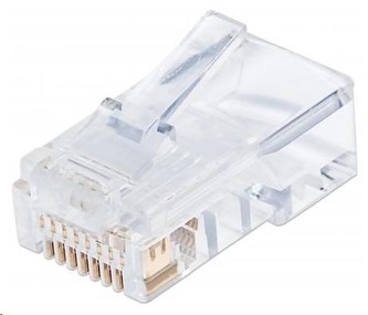 Intellinet konektor RJ45, Cat5e, UTP, 50µ, drát i lanko, 100 ks v nádobě