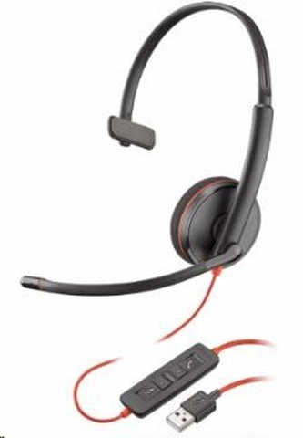 PLANTRONICS náhlavní souprava BLACKWIRE 3210, USB, mono, černá