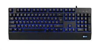 C-TECH Klávesnice KB-104BK, USB, 3 barvy podsvícení, černá, CZ/SK