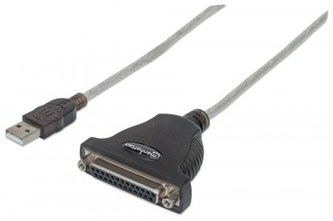 MANHATTAN Kabel / převodník USB - paralelní port 1,8m (USB AM / DB25F, IEEE1284)