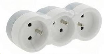 Legrand - 3-tá rozvodka 16A (Rozbočovač 3 výstupy čelné šedo/biela)