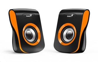 GENIUS repro SP-Q180 Orange, 2.0, 6W, USB napájení, 3,5\" jack, černo-oranžové