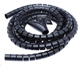 CONNECT IT trubice pro vedení kabelů WINDER, 2,5m x 20mm, černá (organizér kabelů)