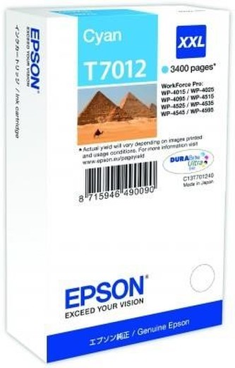 EPSON Ink bar WorkForce-4000/4500 - Cyan XXL - 3400str. (34,2 ml)