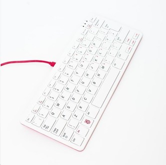 Raspberry Pi klávesnice, UK, USB, malinová/bílá