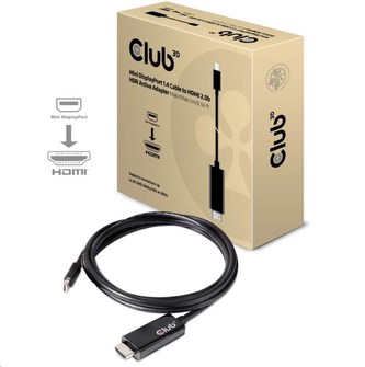 Club3D Kabel aktivní mini DisplayPort 1.4 na HDMI 2.0b (M/M), 2m