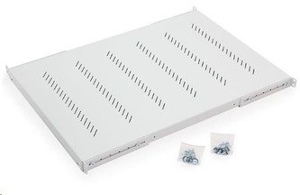 TRITON Police s perforací 19\", 1U/650mm, nosnost 150kg, šedá