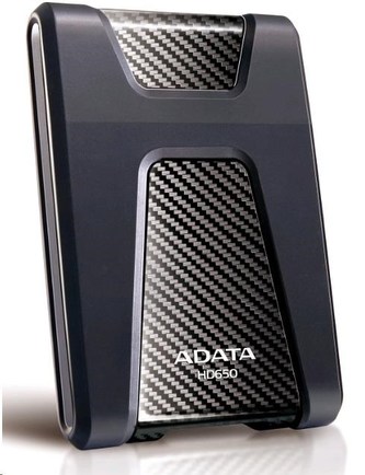 ADATA Externí HDD 1TB 2,5\" USB 3.1 DashDrive Durable HD650, černý (gumový, nárazu odolný)
