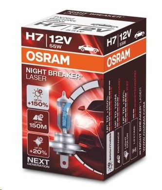 OSRAM autožárovka H7 NIGHT BREAKER® LASER 12V 55W PX26d (Duo-Box)